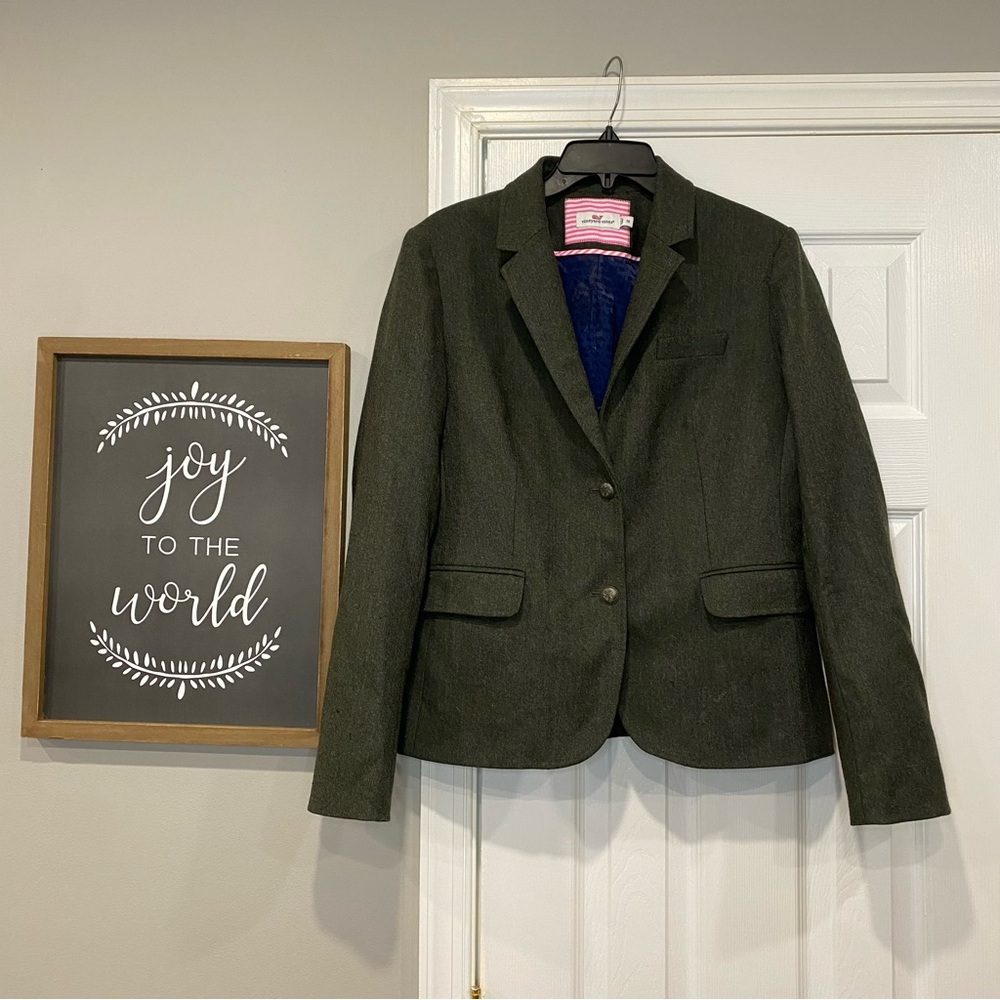 Vineyard Vines Women’s Collegiate Wool Blazer Size 14 Olive Green See Pictures